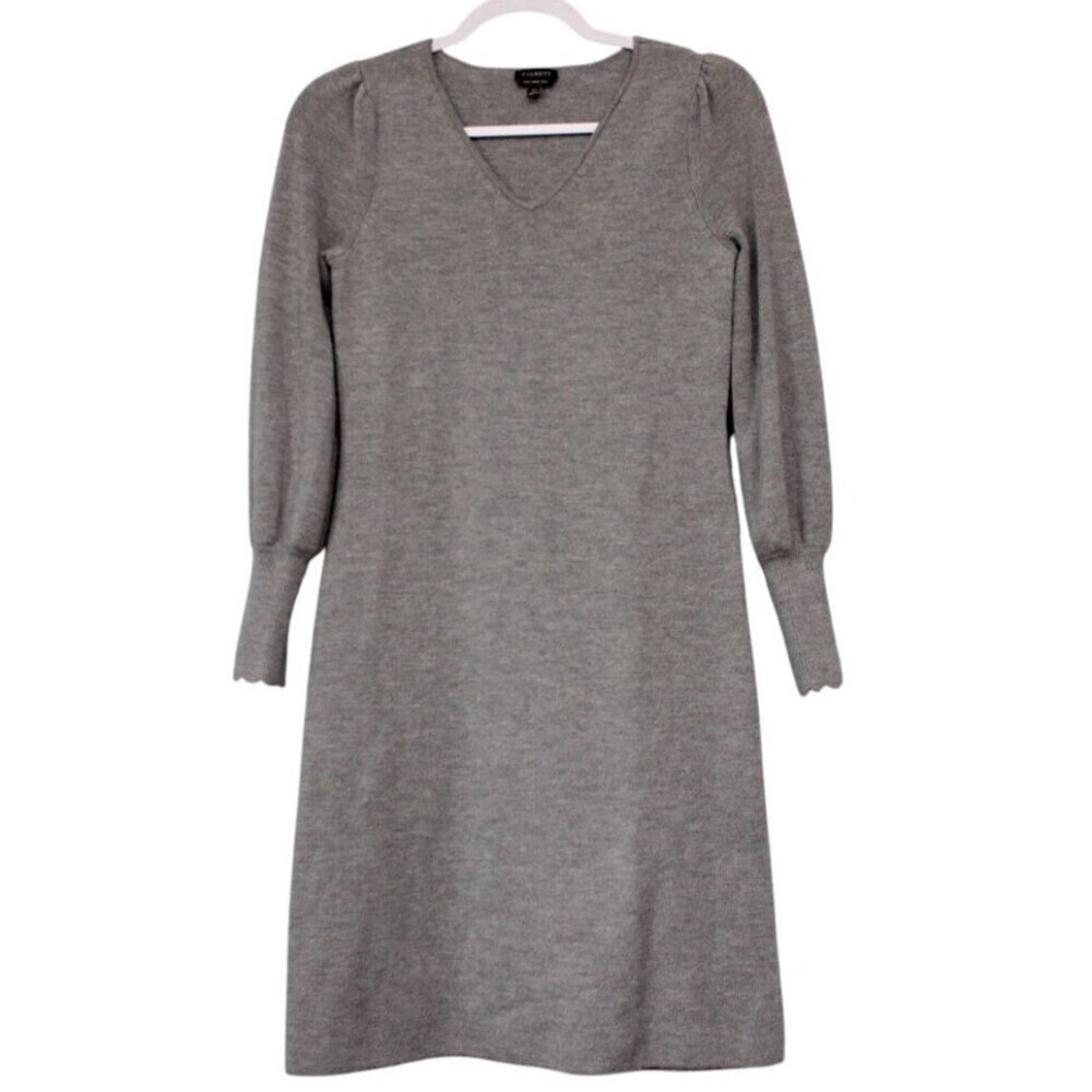 Talbots Sweater Dress XS Pure Merino Wool Knit Long Sleeve Stretch Minimalist